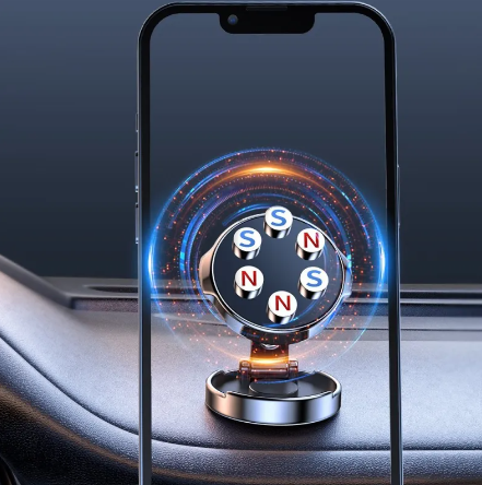 Magnetic Rotating Car Phone Holder with Height Adjustment